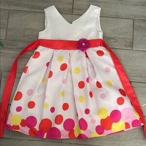 Polka Dot Kids Formal Dress - White, Pink, Red